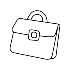 Briefcase doodle. Vector illustration, isolated on white background
