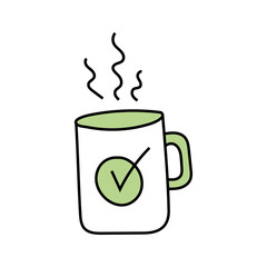 Office mug doodle. Vector illustration,