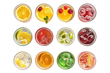 Colorful Assorted Fruit Beverages in Glasses