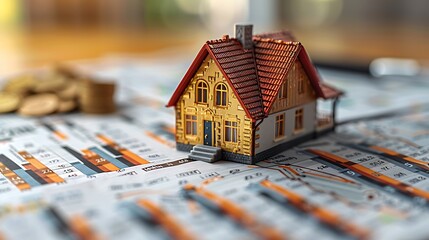 Illustrate the concept of real estate investment showing how investors analyze market trends and property values to make informed decisions.