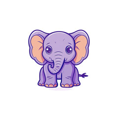 Fototapeta premium A Cute Cartoon Rendition Of An Elephant, Cartoon Illustration