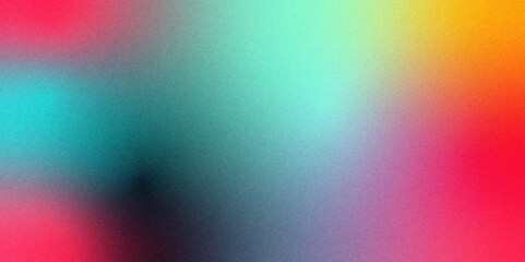 Abstract orange teal magenta purple Vibrant color gradient with dark grainy noise and texture. Pastel colors gradient mesh, rough, grain and noise. Foil shimmer with colorful bright spots.