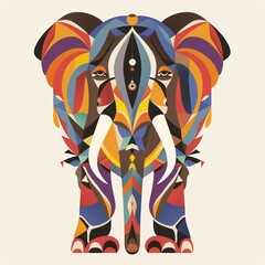 Obraz premium Modern Geometric Elephant Art
