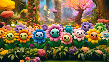 Fototapeta premium Floral Fantasies: A Vibrant Tapestry of Nature’s Artistry Across Diverse Realms