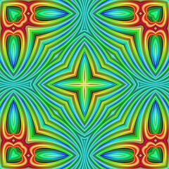 3d effect - abstract kaleidoscopic geometric pattern