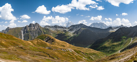 View of the Grand Combin massif towards the east from the Grand Col Ferret