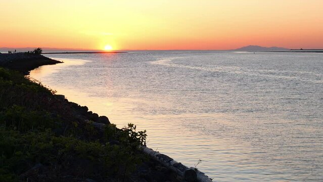 Scenic Sunset at Tera Nova Park Dyke, Richmond, BC, Canada - April 9, 2024