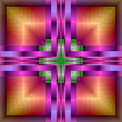 3d effect - abstract colorful kaleidoscopic color gradient pattern