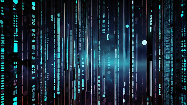 Futuristic data-themed abstract background with a digital art concept