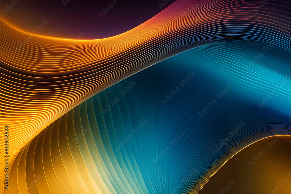 Poster gradient abstract waves curving elegantly across background