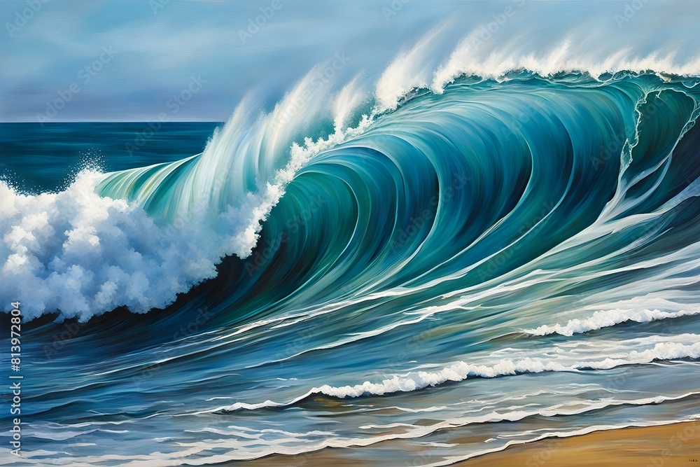 Poster gradient abstract waves curving elegantly across background