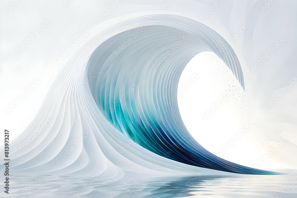 Poster Gradient abstract waves curving elegantly across background