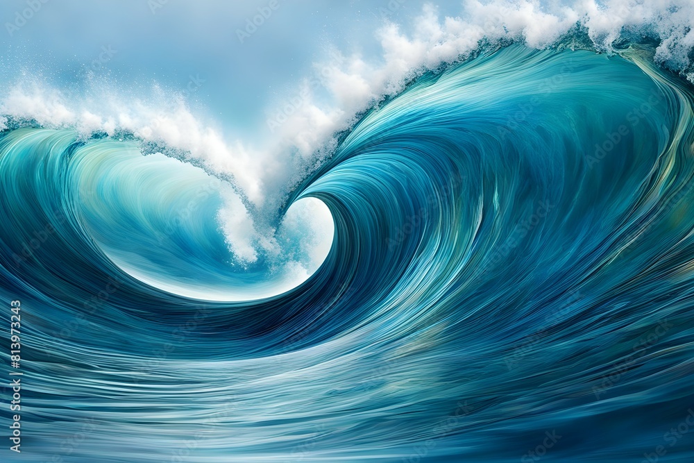 Poster gradient abstract waves curving elegantly across background