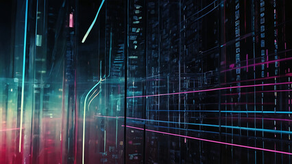 Futuristic data-themed abstract background with a digital art concept