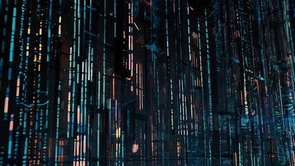 Obraz premium Futuristic data-themed abstract background with a digital art concept