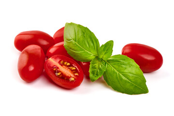 Fresh cherry tomatoes, isolated on a white background. High resolution image