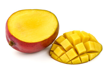 Mango, tropical fruit, isolated on white background. High resolution image