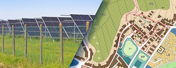Installation of photovoltaic park on land and urban planning - G