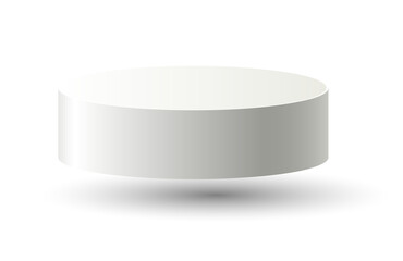 White circle pedestal podium product float on floor clean luxury style