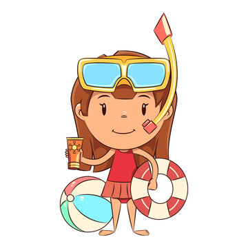 recommend clip art: Girl, swimsuit, summertime, fun, swim, beach, pool, accessories