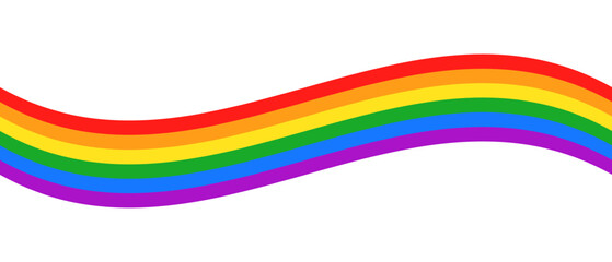 Pride Flag Wave Background. Pride Flag Design Element. LGBTQ Pride Rainbow Flag Illustration. Vector Banner Template for Pride Month	
