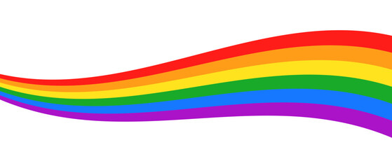 LGBT Pride Flag Wave Background. Pride Flag Design Element. LGBTQ Gay Pride Rainbow Flag Illustration. Vector Banner Template for Pride Month
