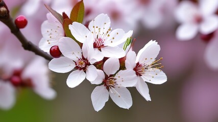 cherry blossom in spring, sakura flowers on blue sky background