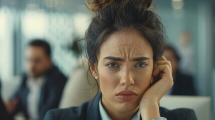 A woman with a messy bun hairstyle