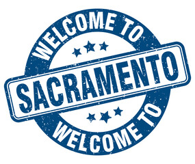 Welcome to Sacramento stamp. Sacramento round sign