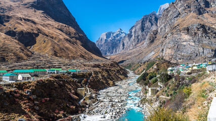 Mana village which is last Indian village near Badrinath Dham in the Indian state of Uttarakhand