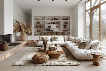 Scandinavian Minimal : This style emphasizes simplicity, functionality, and light. It often features a neutral color palette, clean lines, natural materials like wood and leather, and plenty of natur