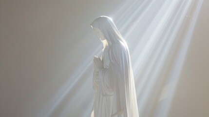 Statue of Virgin Mary Bathed in Divine Light