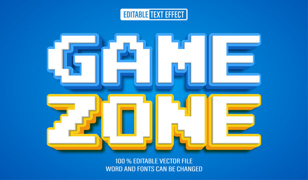 Editable 3d text style effect - Game Zone Pixel text effect Template