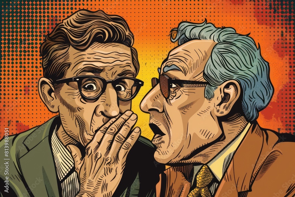 Poster image of a couple of men standing next to each other. suitable for business or teamwork concepts
