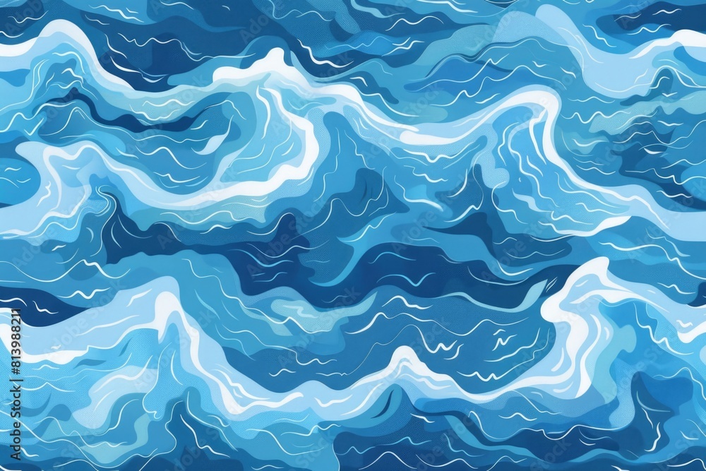 Poster simple blue and white waves background, suitable for various design projects