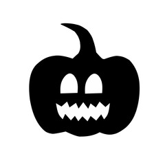 Halloween pumpkin silhouette set vector illustration.