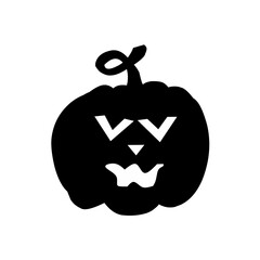 Halloween pumpkin silhouette set vector illustration.