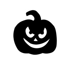Halloween pumpkin silhouette set vector illustration.