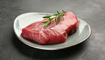Fresh beef steak on dark background
