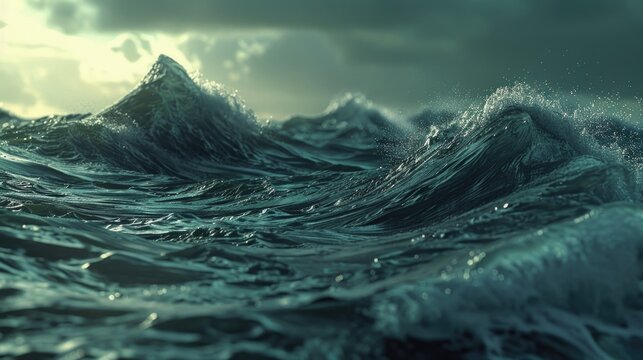 A powerful image of a large body of water with crashing waves. Perfect for illustrating the force of nature