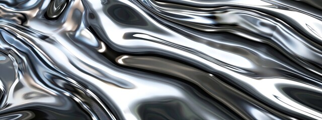 liquid shiny silver background. silver foil. Texture background 