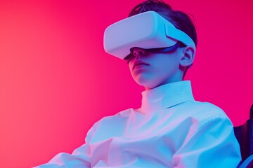 Woman Experiencing Virtual Reality in Wheelchair