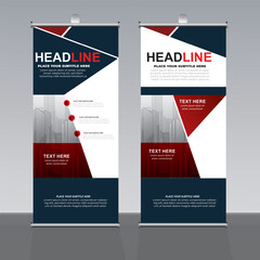 Roll up banner design template, vertical, corporate background, pull up design,  vector, abstract geometric background, modern x-banner and flag-banner,rectangle size.