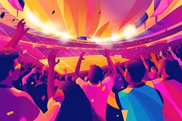 A crowd of people watching a tennis match. Suitable for sports events promotion