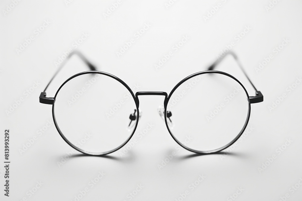 Aufkleber A pair of glasses resting on a table. Suitable for various concepts