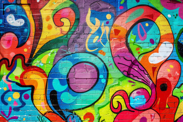 colorful graffiti art design bright background	
