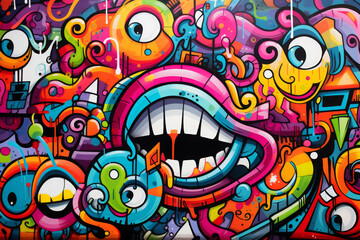 Obraz premium colorful graffiti art design bright background 