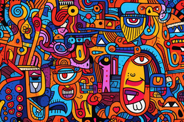 Obraz premium colorful graffiti art design bright background 