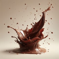 chocolate splash isolated on cream