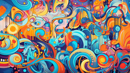 Fototapeta premium colorful graffiti art design bright background